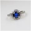 Image 2 : Beautiful Ceylon Blue Sapphire and Diamond Ring