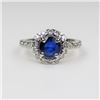 Image 4 : Beautiful Ceylon Blue Sapphire and Diamond Ring