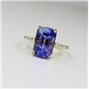 Image 2 : Brilliant 6.15 carat Tanzanite and Diamond Ring