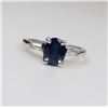 Image 3 : Elegant Platinum Blue Sapphire and Diamond Ring
