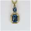 Image 1 : Striking Blue Topaz and Diamond Pendant