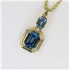 Image 2 : Striking Blue Topaz and Diamond Pendant