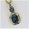 Image 3 : Striking Blue Topaz and Diamond Pendant