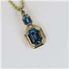 Image 4 : Striking Blue Topaz and Diamond Pendant