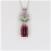 Image 1 : Amazing Pink Tourmaline and Diamond Pendant