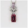 Image 2 : Amazing Pink Tourmaline and Diamond Pendant