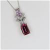 Image 4 : Amazing Pink Tourmaline and Diamond Pendant