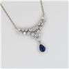 Image 2 : Elegant Blue Sapphire and Diamond Necklace