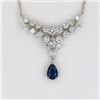 Image 3 : Elegant Blue Sapphire and Diamond Necklace