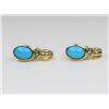 Image 1 : Lovely Turquoise and Diamond Stud Earrings