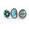Image 2 : Lot of 3 Navajo Turquoise Rings