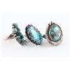 Image 3 : Lot of 3 Navajo Turquoise Rings