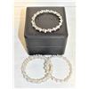 Image 1 : 3 PIECE SILVER AND CRYSTAL BRACELET SET