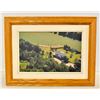 Image 1 : FRAMED AND MATTER LITHOGRAPH OF A FARMHOUSE