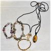 Image 1 : GOOD FORTUNE, GLASS BRACELET & CRYSTAL/BEAD NECKL