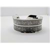 Image 1 : 26)  TIBETAN SILVER HEAVILY CARVED CUFF STYLE