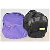 Image 1 : LOT OF 2 NEW BAGS - 1 BLACK GYM BAG + PURPLE BACK-