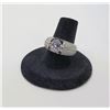 Image 1 : 23)  PAVE SET CLEAR CZ DOME RING WITH LARGE