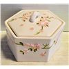 BAROQUE CERAMIC JAR WITH PINK FLOWERS