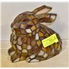 Image 1 : VINTAGE STAINED GLASS BUNNY LAMP SHADE ONLY