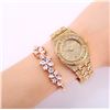 Image 2 : NEW LADIES OCTAGON SHAPED GOLD TONE CRYSTAL WATCH