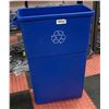 Image 1 : NEW BLUE RECYCLING BIN APPROX. 18 X 9 X 30"