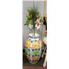 Image 1 : DECOR VASE 23 INCHES TALL WITH FLORAL DESIGN