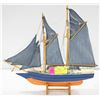 Image 1 : BLUE/ORANGE SAILBOAT APPROX 12.5" TALL