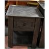 Image 1 : WOODEN 1 DRAWER END TABLE APPROXIMATE H-24" W-23"