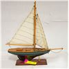 Image 1 : GREEN, RED, WHITE STRIPED BOAT