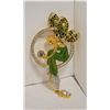 Image 1 : GOLD TONE ENAMEL AND CRYSTAL FAIRY IN MOON BROOCH