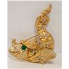 Image 1 : VINTAGE DRAGON BROOCH W/ FAUX PEARL IN ITS MOUTH