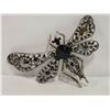 Image 1 : LARGE SILVER AND BLACK DRAGON FLY BROOCH