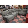 Image 1 : LARGE CORDUROY GREY FABRIC RECLINING SECTIONAL