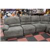Image 2 : LARGE CORDUROY GREY FABRIC RECLINING SECTIONAL