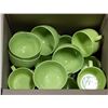 Image 1 : BOX OF LIME GREEN MUGS, CAPPUCINO CUPS AND BOWLS