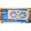 Image 1 : HOLMES TWIN WINDOW FAN WITH THERMOSTAT TESTED
