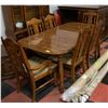 LOT OF 6 CHAIRS, TABLE W/ 2 LEAFS