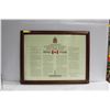 Image 1 : FRAMED CANADIAN CHARTER OF RIGHTS AND FREEDOMS