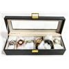 Image 1 : BROWN WATCH BOX WITH 6 NEW QUALITY FASHION