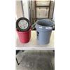 Image 1 : BUCKET OF RAILROAD SPIKES AND BUCKET OF KART WHEELS