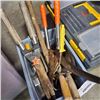 Image 2 : KETER TOOLBOX WITH CONTENTS AND SMALL TOTE OF GARDEN TOOLS