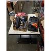 Image 1 : BOX OF GREASE GUN, TOOLS AND ELECTRIC DRILL