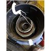 Image 2 : LOT OF PLANTERS, JERRY CANS, BUCKETS AND 16 INCH SPARE TIRE