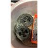 Image 8 : METAL BOWL OF WIRE, CLIPS AND NUTS WITH BOX OF FOAM TAPE AND HEAT PAD