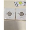 Image 8 : 4 CANADA DIMES 1949-1952 .800 SILVER AND 3 CANADIAN SILVER .800 DIMES - 1ST ELIZABETH II 1953-1955