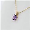 Image 2 : NEW 14KT. YELLOW GOLD 6MM X 3.95MM GENUINE AMETHYST PENDANT WITH STERLING CHAIN, 0.53CTS, W/A $715.0