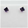 Image 2 : NEW 14KT. YELLOW GOLD 4MM X 4MM NATURAL AMETHYST EARRINGS, 0.60CTS, W/A $635.00