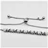 Image 2 : NEW STERLING SILVER DIAMOND BRACELET, 28 DIAMONDS (0.10CTS), W/A $650.00