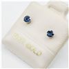 Image 2 : NEW 10KT. WHITE GOLD 3MM X 3MM GENUINE SAPPHIRE STUD EARRINGS, 0.28CTS, W/A $480.00